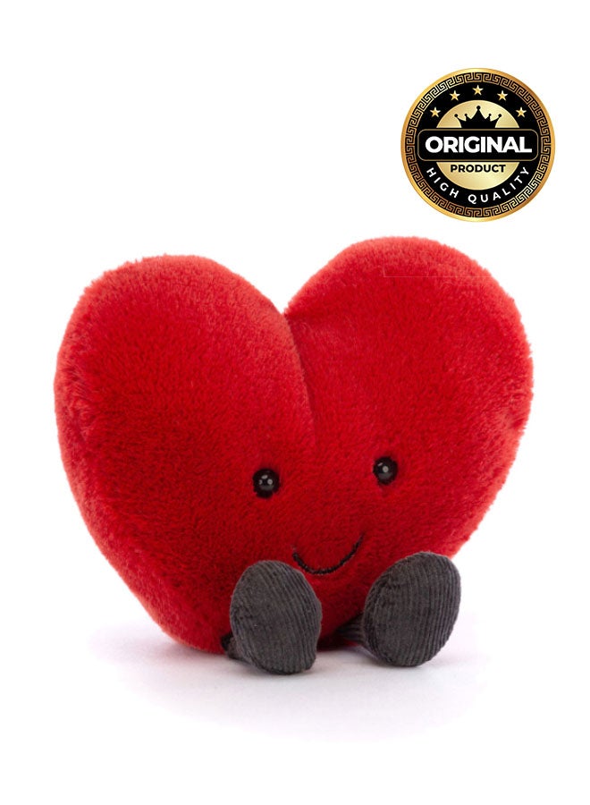 Jellycat قلب أحمر محشو رسمي – لعبة محشوة ناعمة بأرجل كوردية، هدية عيد الحب لطيفة للأطفال والبالغين، مجموعة جليكات أموزابل، 11 سم × 12 سم - Image 1